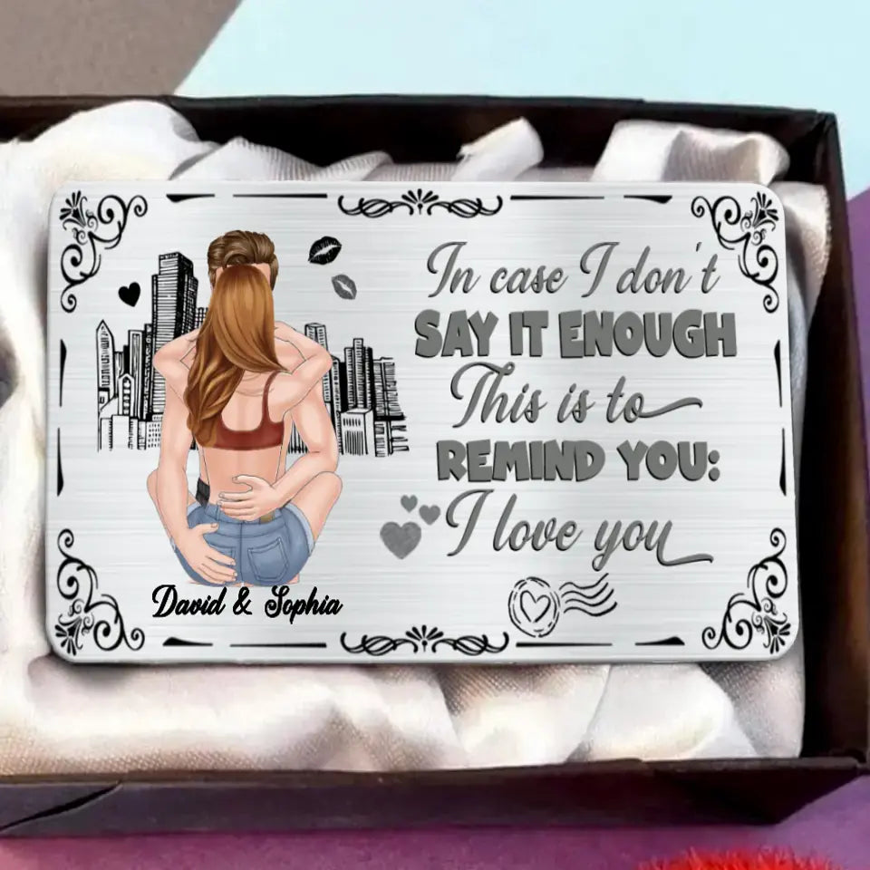 Personalized Couple Aluminum Wallet Card - Gift Idea For Couple/Him/Her/Valentine's Day - I Love You