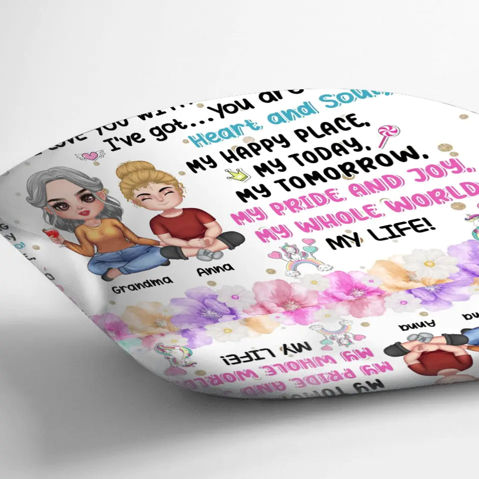 Personalized Grandma Pillow Cover - Gift Idea For Grandma - I Love You With Everything
