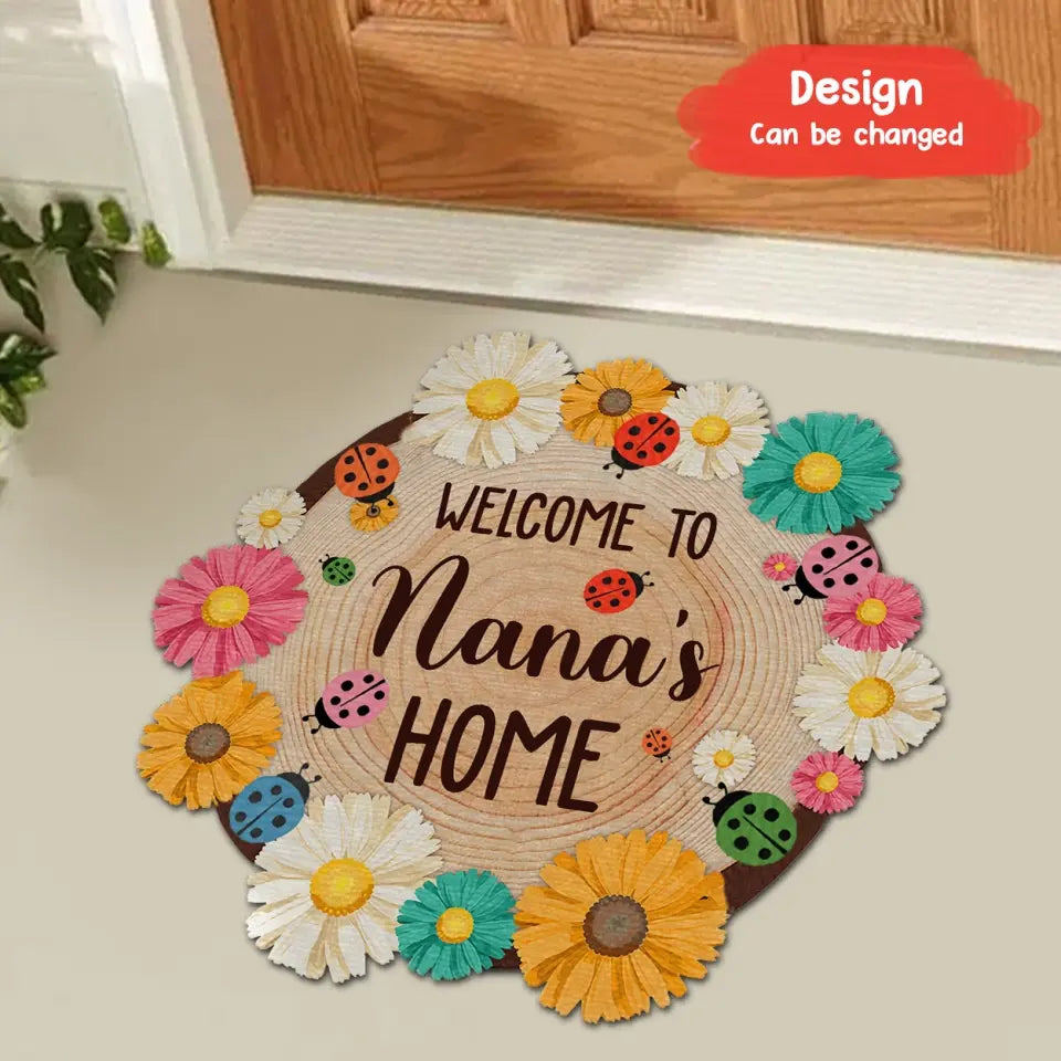 Personalized Nana Shape Doormat - Gift Idea For Grandma/Mother's Day - Up to 7 Kids - Welcome To Nana's Home