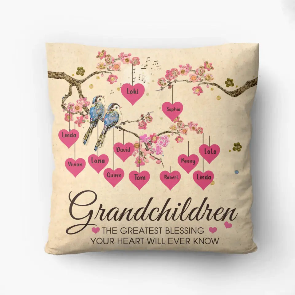 Personalized Grandma Pillow Cover - Gift Idea For Grandma - Up to 11 Kids - Grandma's Egg - Grandchildren