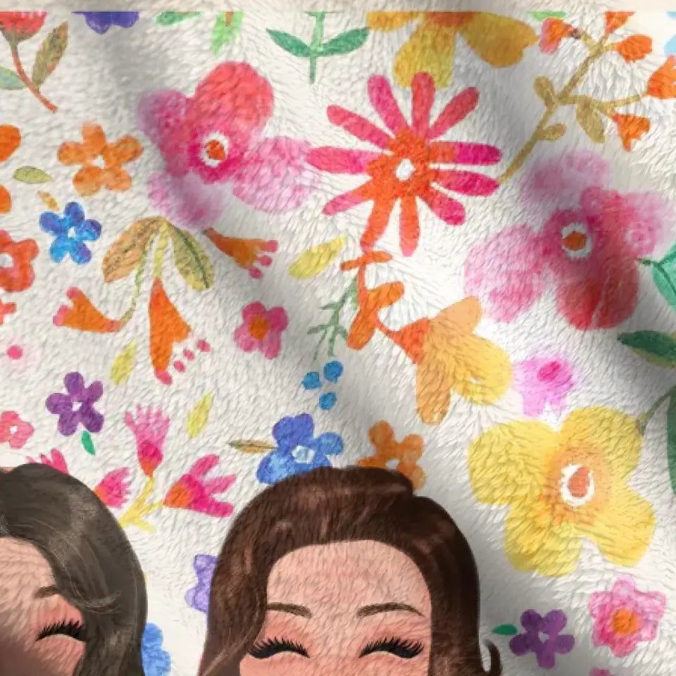 Personalized Mom & Daughter Quilt/Fleece Throw Blanket - Mother's Day Gift Idea To Mom - We Love You