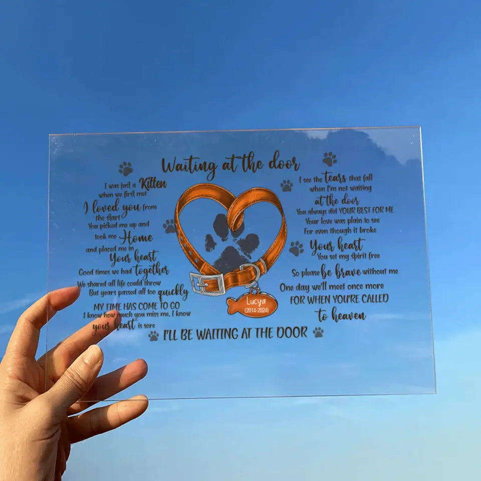 Personalized Memorial Cat Pawprints Acrylic Plaque - Gift Idea For Cat Lover - I Was Just A Kitten