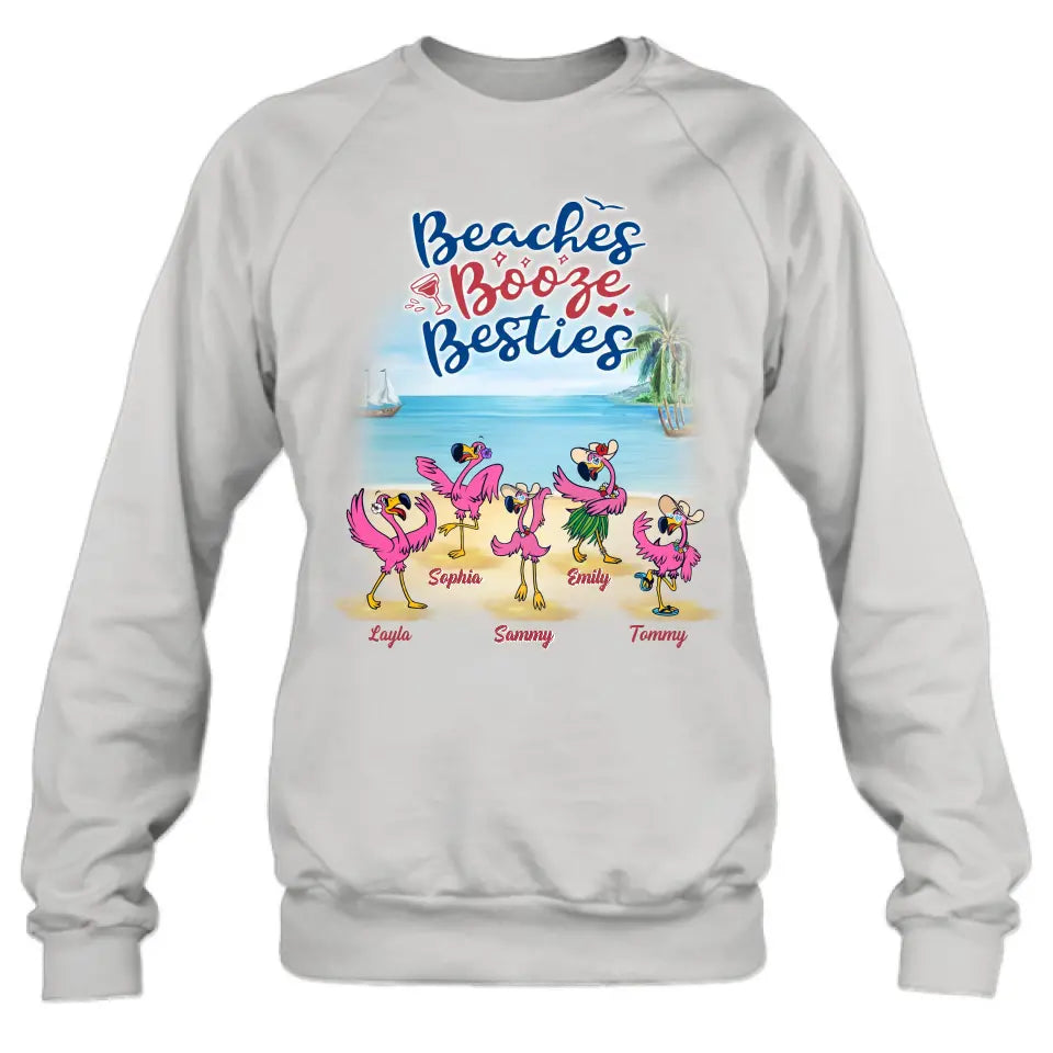 Personalized Beach Besties Shirt/Hoodie - Gift Idea For Besties/Friends/Beach Lovers - Up to 5 Besties - I Love You To The Beach & Back