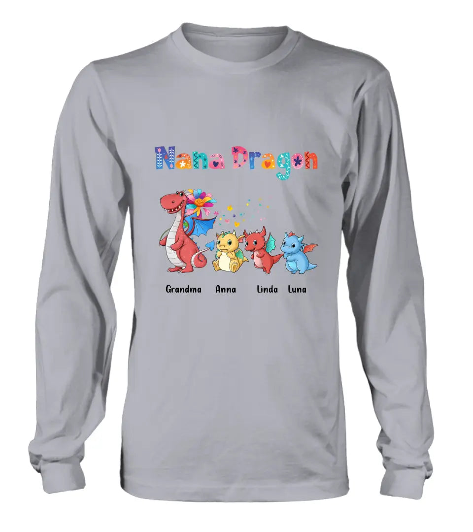 Personalized Grandma Dragon Shirt/Hoodie - Up to 10 Kids - Mother's Day Gift Idea For Grandma - Nana Dragon