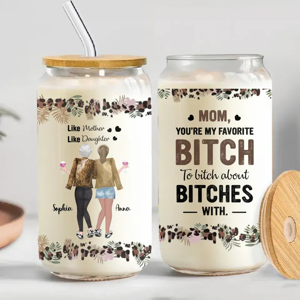 Personalized To Mom Clear Glass Can - Gift Idea For Mom From Daughter/Mother's Day Gift - Like Mother Like Daughter