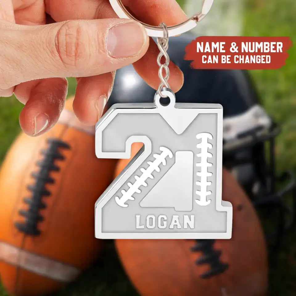 Personalized Football Acrylic Keychain - Gift Idea for Football Lovers