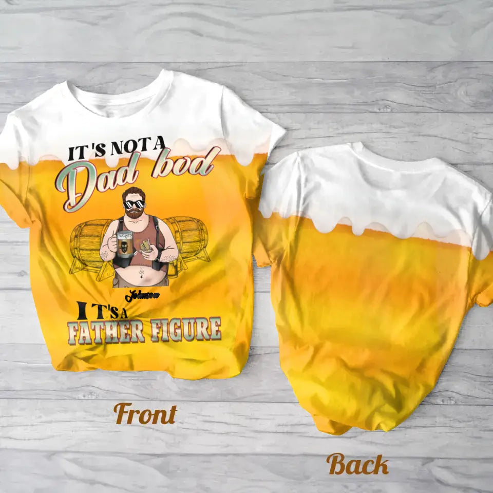 Personalized Dad Bod AOP T-shirt - Father's Day Gift Idea - It's Not A Dad Bod It's A Father Figure