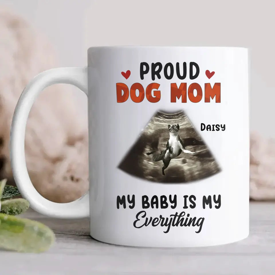 Personalized Dog Photo Coffee Mug - Funny Gift Idea for Dog Lovers - Proud Dog Mom My Baby Is My Everything