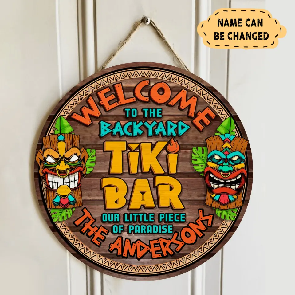 Custom Personalized Tiki Bar Wooden Sign - Gift Idea For Family