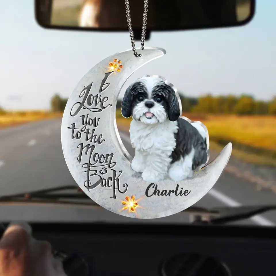 Personalized Dog Acrylic Ornament - Gift Idea For Dog Lover/Christmas - I Love You To The Moon And Back