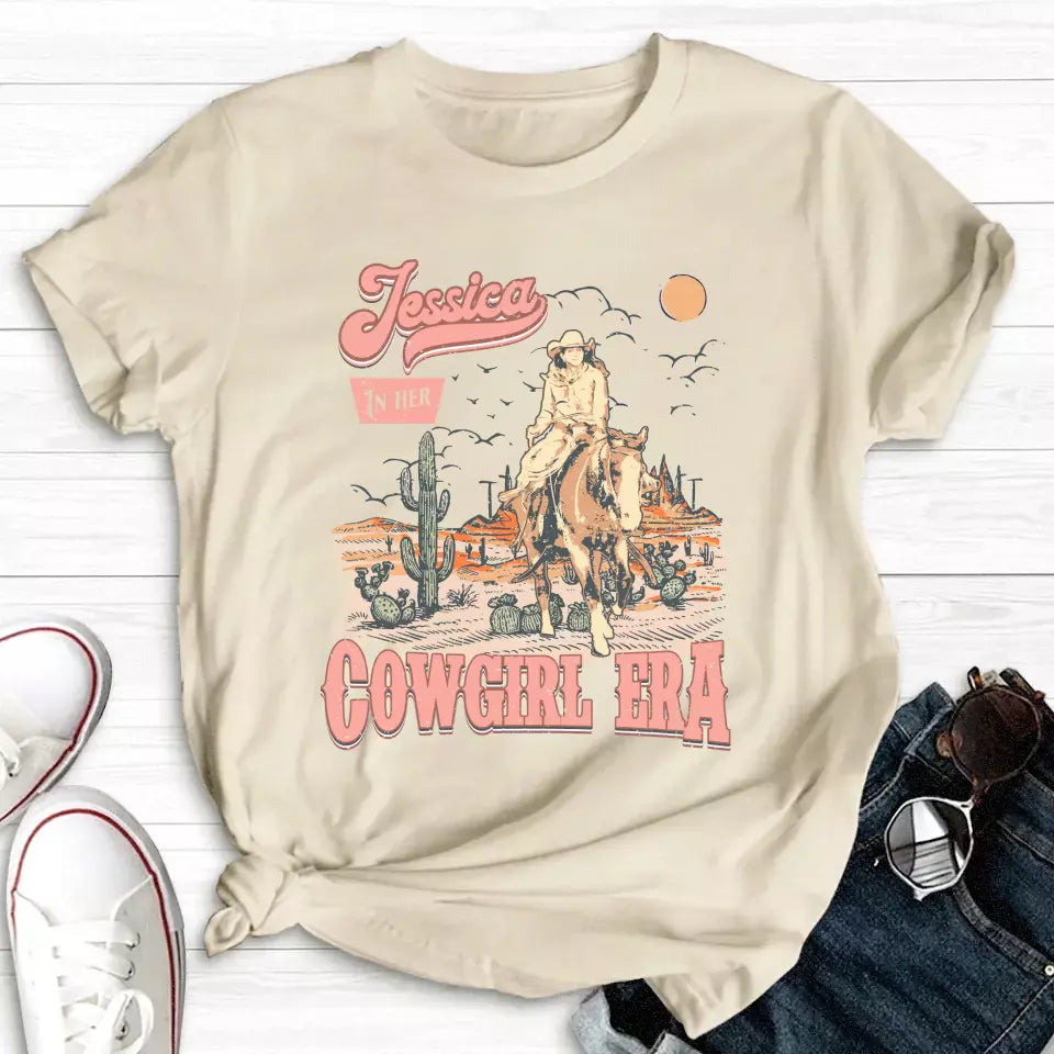 Personalized Cowgirl T-shirt - Upload Photo - Gift Idea To Girl Friend/Cowgirl