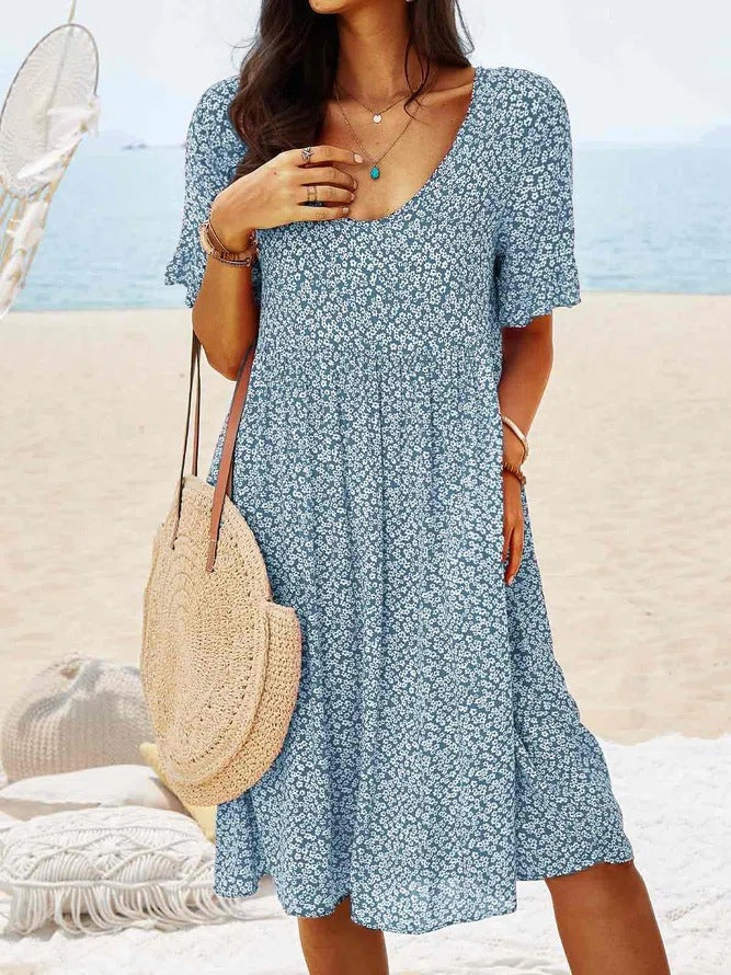 V-neck Plus Size Loose Women's Dress