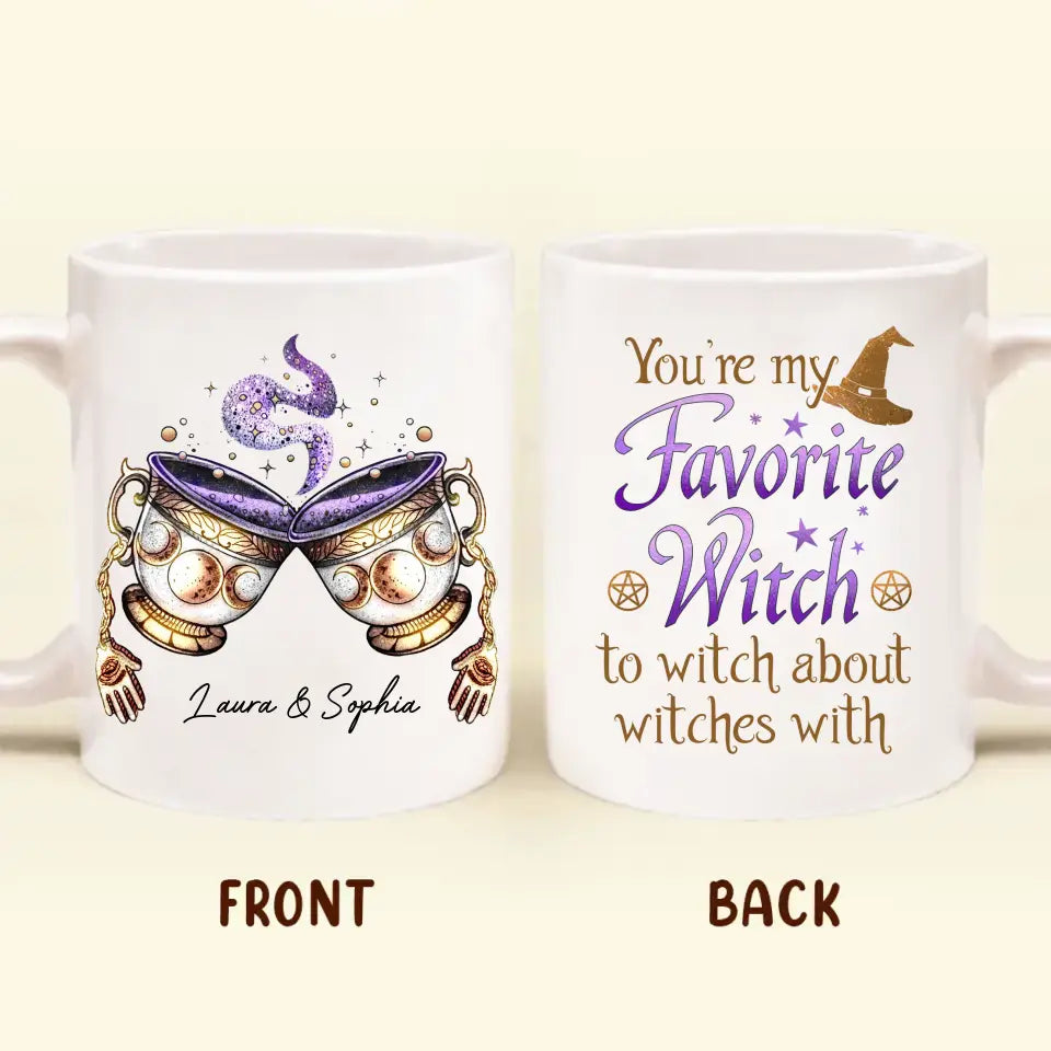 Personalized Best-Tea Coffee Mug - Gift Idea For Halloween/Witch/Besties - You're My Favorite Witch To Witch About Witches With