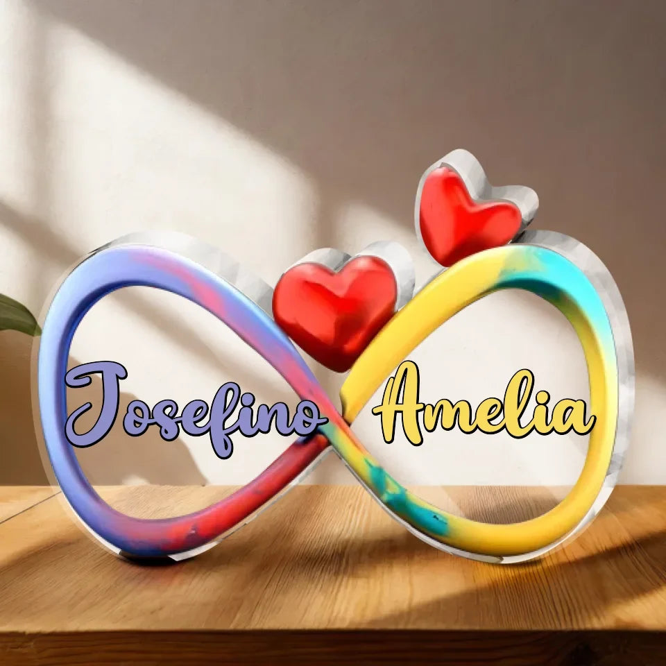 Personalized Infinity Acrylic Plaque - Gift Idea For Couple - Custom Names