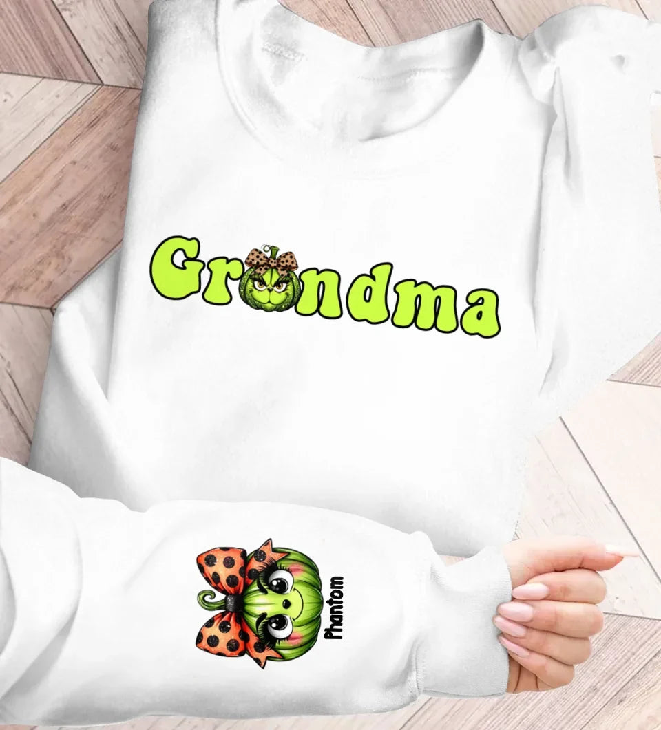 Personalized Grinc Mama/Grandma AOP Sweater - Up to 6 Kids - Halloween Gift Idea For Mother/Grandmother