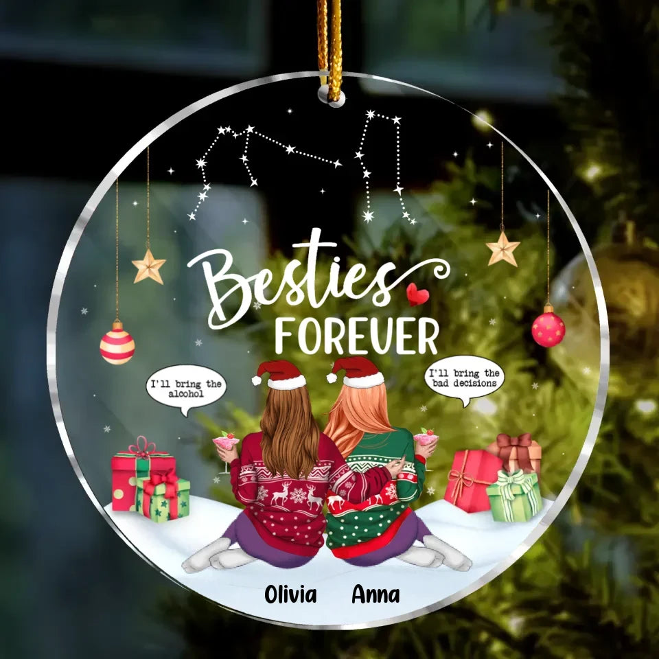 Personalized Besties Acrylic Ornament - Christmas Gift Idea For Besties/Friends/Sisters - You're My Person