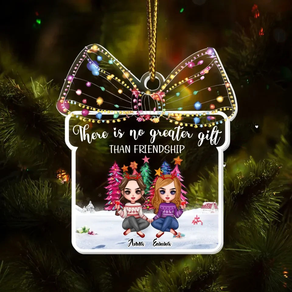 Personalized Besties Acrylic Ornament - Christmas Gift Idea For Besties/Friends/Sisters - There Is No Greater Gift Than Friendship
