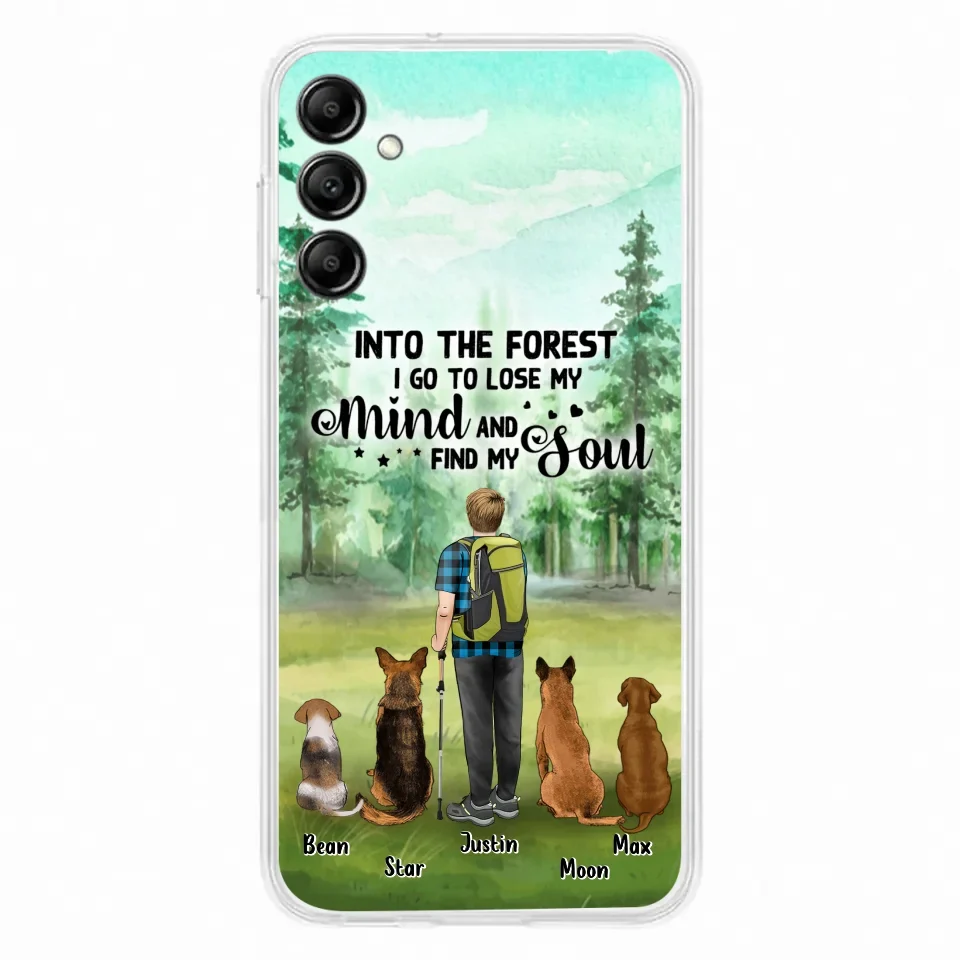 Custom Personalized Solo Trekking Woods With Pets Phone Case - Upto 4 Pets - Case For iPhone and Samsung - 6CIAJ9