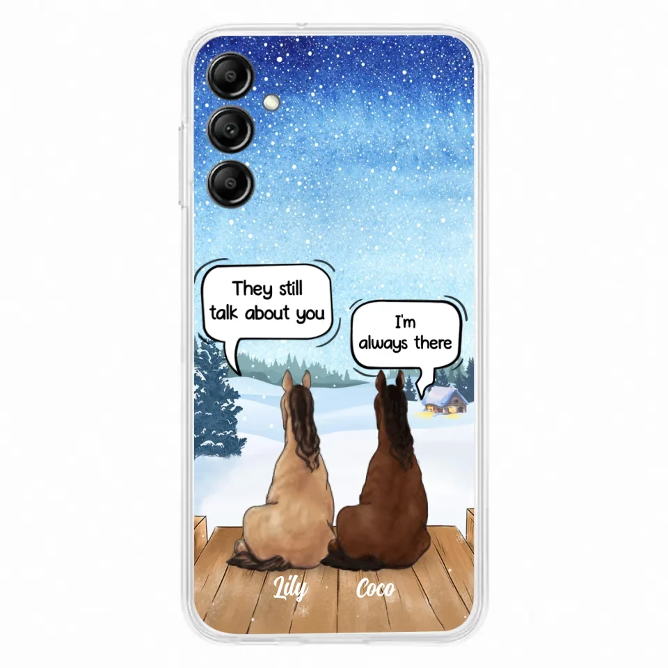 Custom Personalized Dog Horse Phone Case - Upto 5 Pets - Xmas Gift For Dog/ Horse Lover - Case For iPhone And Samsung