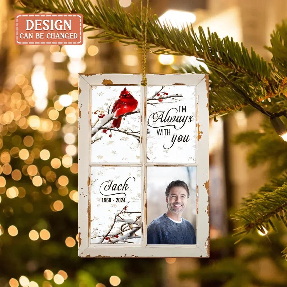 Personalized Memorial Wooden Ornament - Cardinals Appear When Angels Are Near - Memorial Gift Idea For Christmas