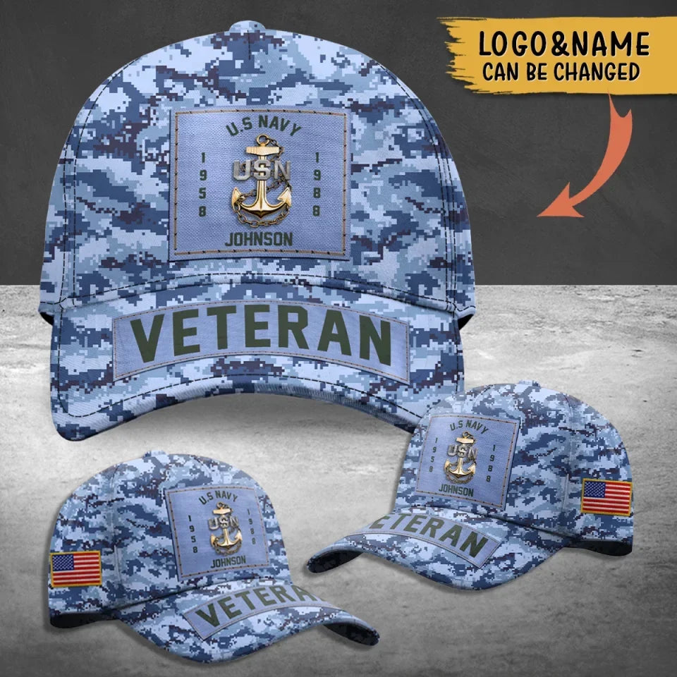 Personalized Military Insignia Veteran Cap -
Gift For Veteran - United States Veteran - Father's Day/Birthday Gift Idea