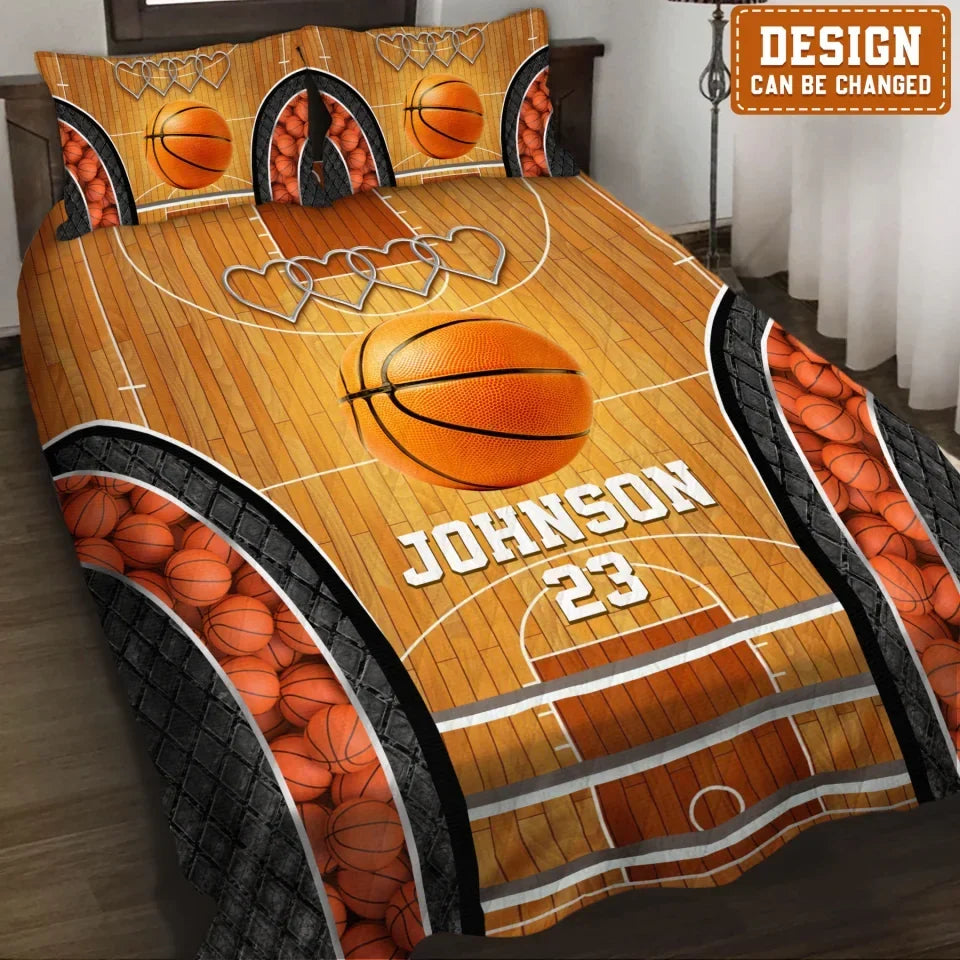 Personalized Basketball Quilt Bed Sets - Gift Idea For Basketball Lover
