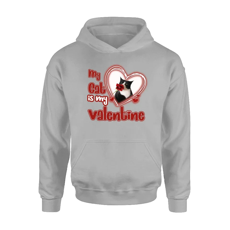 Personalized Photo Pet T-Shirt/Hoodie/Sweatshirt - My Cat/Dog Is My Valentine