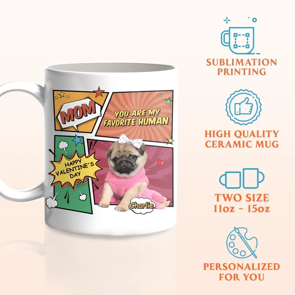 Personalized Dog Coffee Mug - Upload Photo - Valentine's Day Gift Idea For Dog Lovers