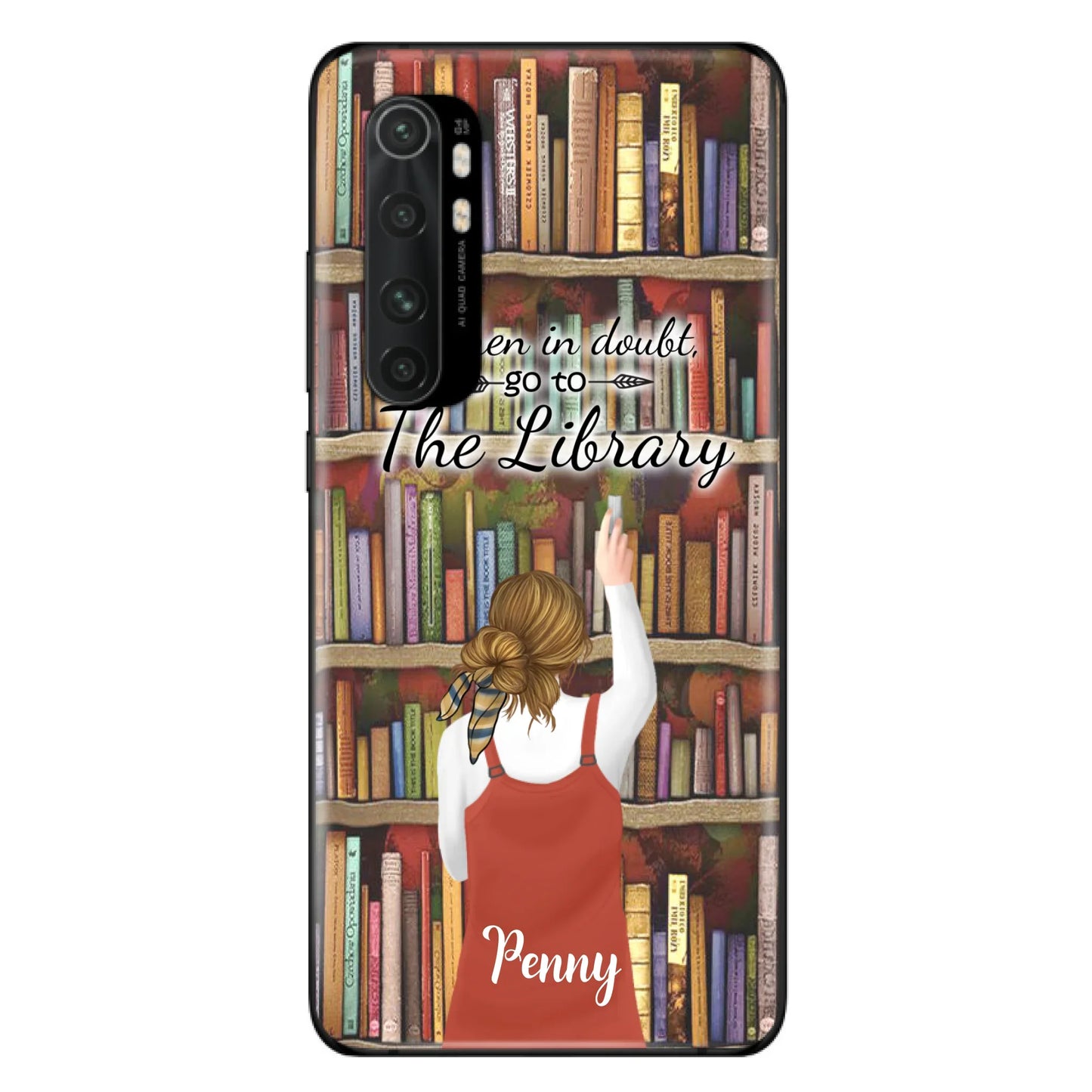 Personalized Reading Girl/ Reading Hobby Phone Case - Best Gift For Reading Girls - When in doubt, go to the library - 7AZ0EJ