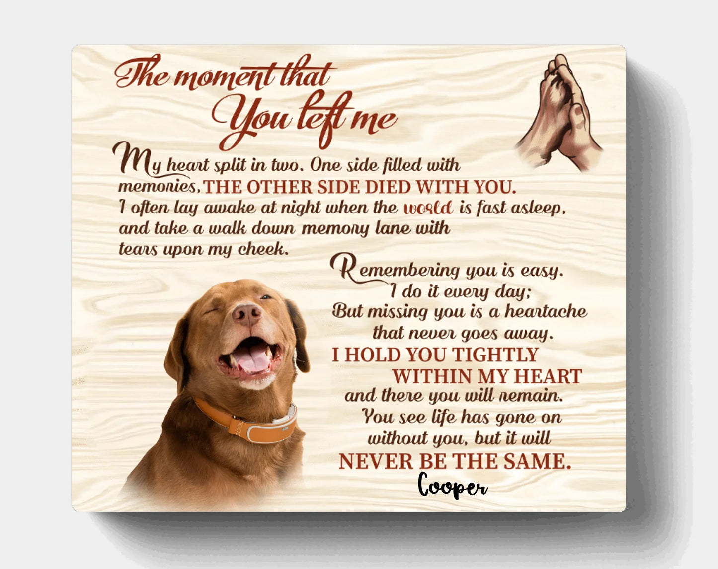 Personalized Dog Memorial Canvas - Gift For Dog Owners - My Heart Split In Two - 9RUHCI