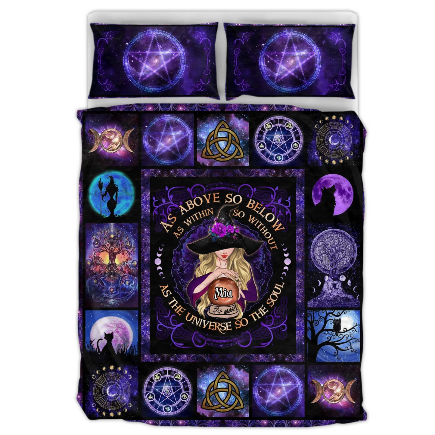 Personalized Witch Quilt Bed Sets - Halloween Gift Idea For Witch - As Above So Below As Within So Without As The Universe So The Soul