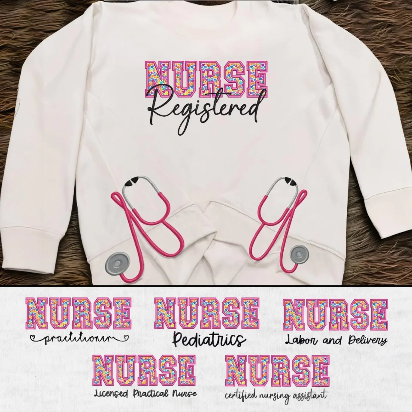 Personalized CNA/LPN/RN/L&D Nurse Embroidered Side Split Sweater - Gift Idea For Doctor/Nurse