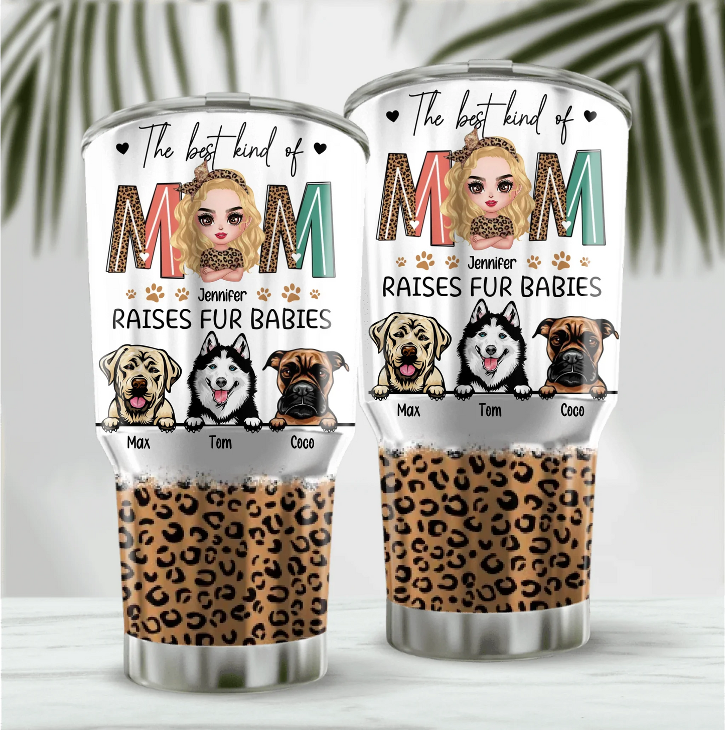 Personalized Dog Mom Irregular Tumbler - Mother's Day Gift For Dog Lover - The Best Kind Of Mom Raises Fur Babies