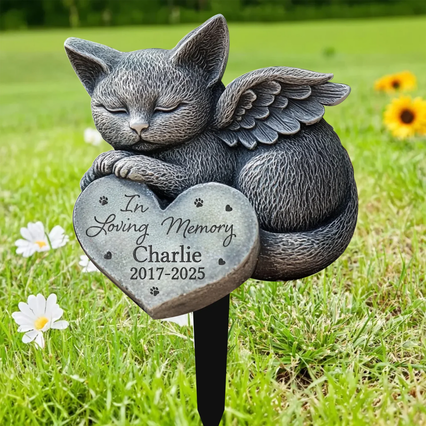 Personalized Angel Cat Sleeping Memorial Metal Sign - Gift For Cat Lovers
