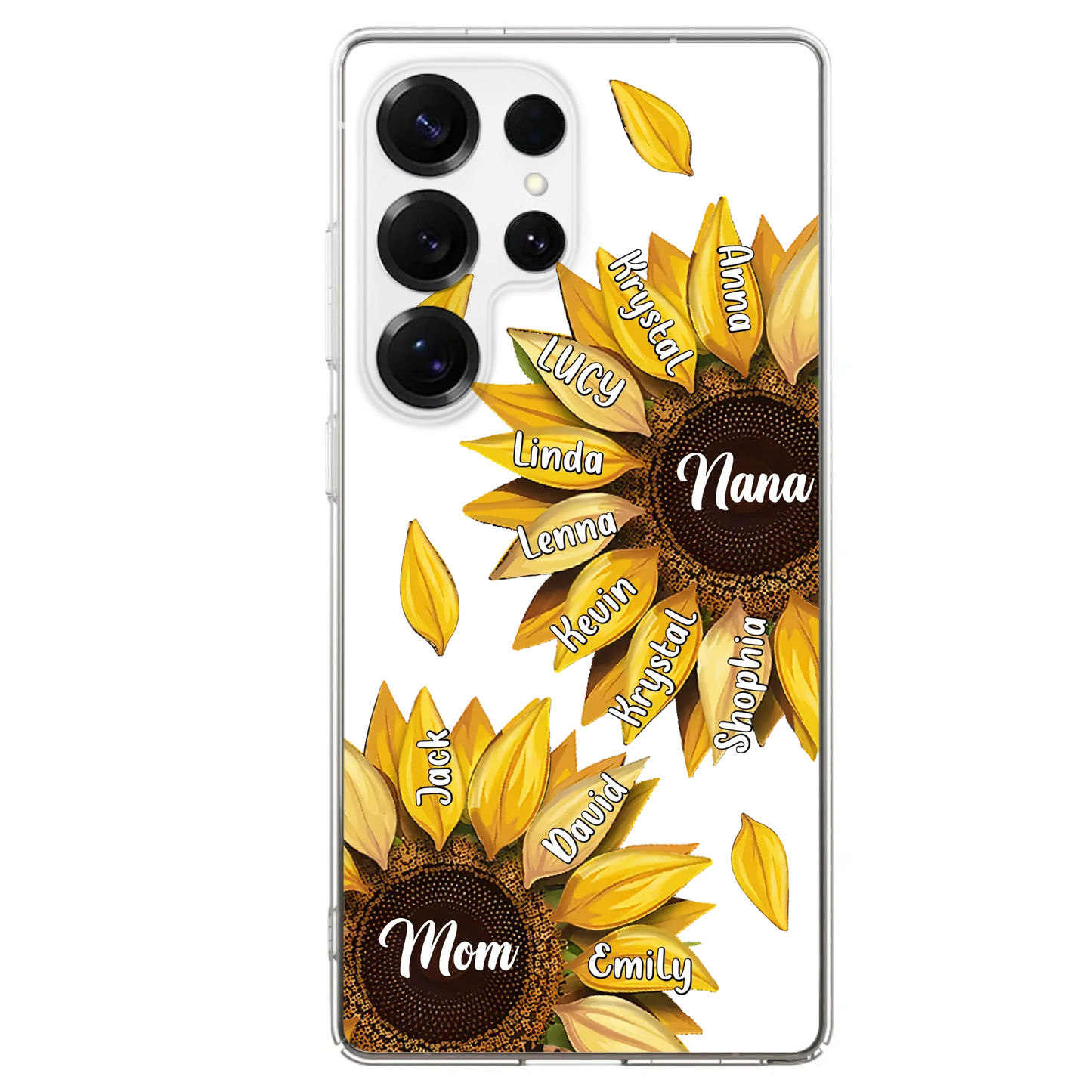 Custom Personalized Sunflower Grandma Phone Case -Upto 11 Kids - Mother's Day Gift Idea for Mom/Grandma - Case For iPhone/Samsung