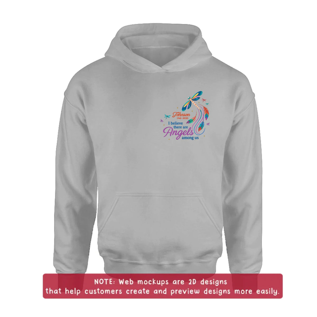 Personalized Memorial Embroidered T-Shirt/Sweater/Hoodie - Memorial Gift Idea - I Believe There Are Angels Among Us