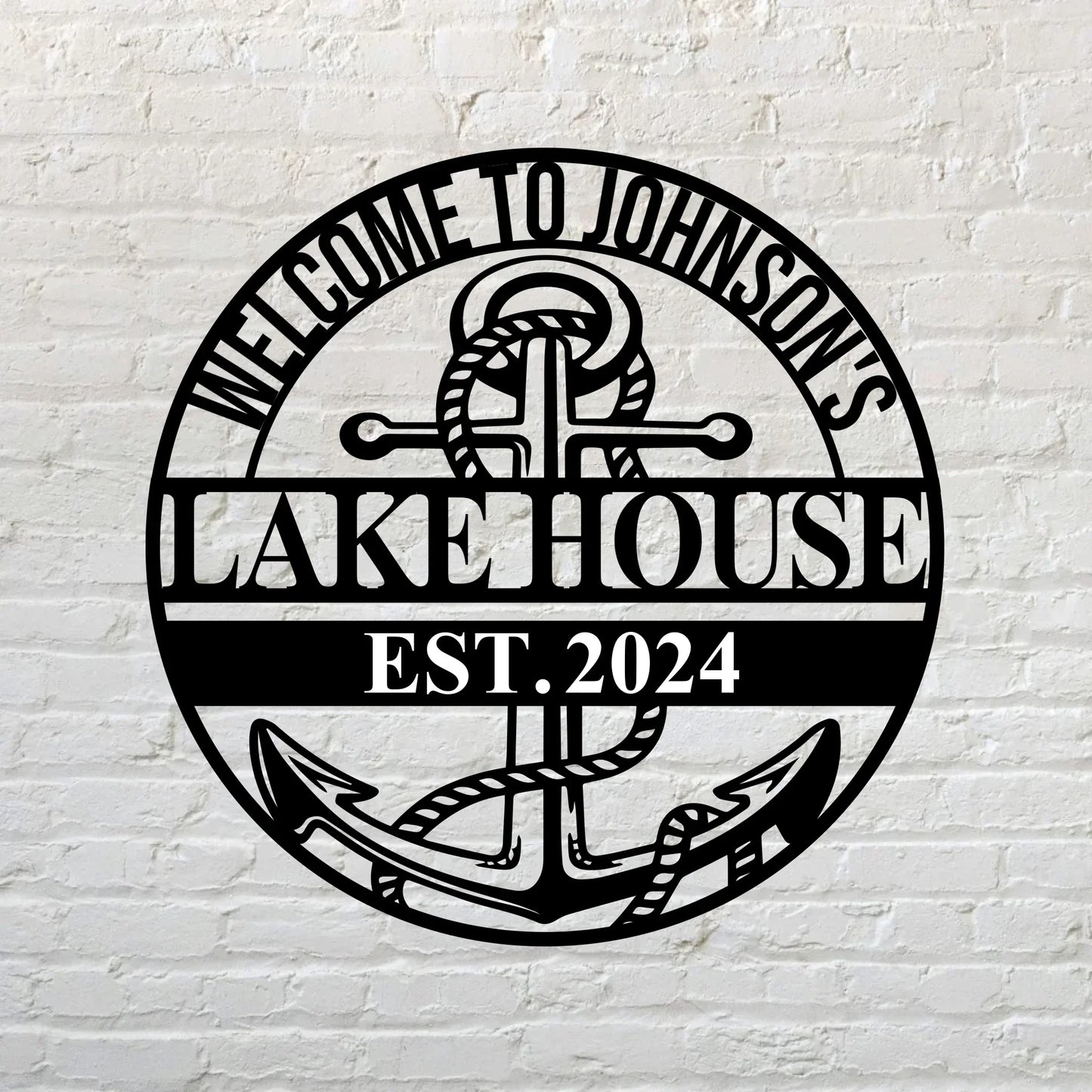 Personalized Lake House Metal Sign - Gift Idea For Family/Couple - Welcome To Lake House