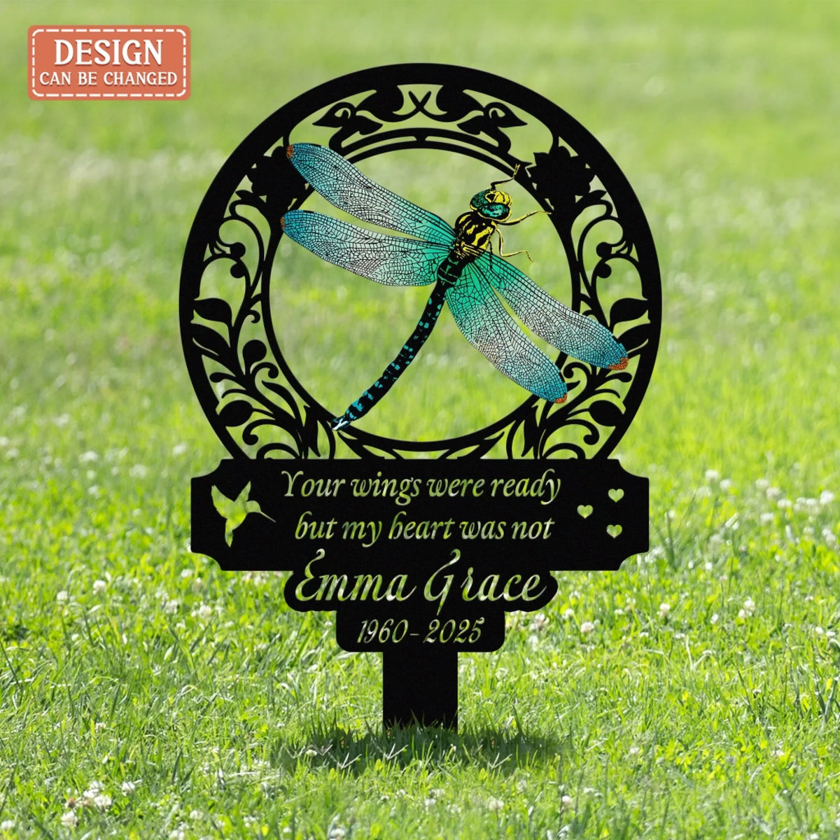 Personalized Memorial Stake - Sympathy Remembrance Metal Sign - God Has You In His Keeping I Have You In My Heart