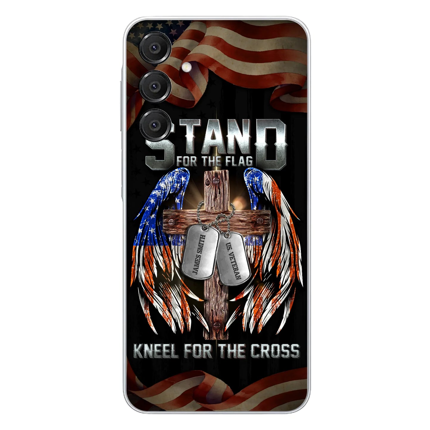 Custom Personalized U.S Veteran Phone Case - Gift Idea for Father/Veteran/ Independence Day - Stand For The Flag Kneel For The Cross - Case For iPhone And Samsung