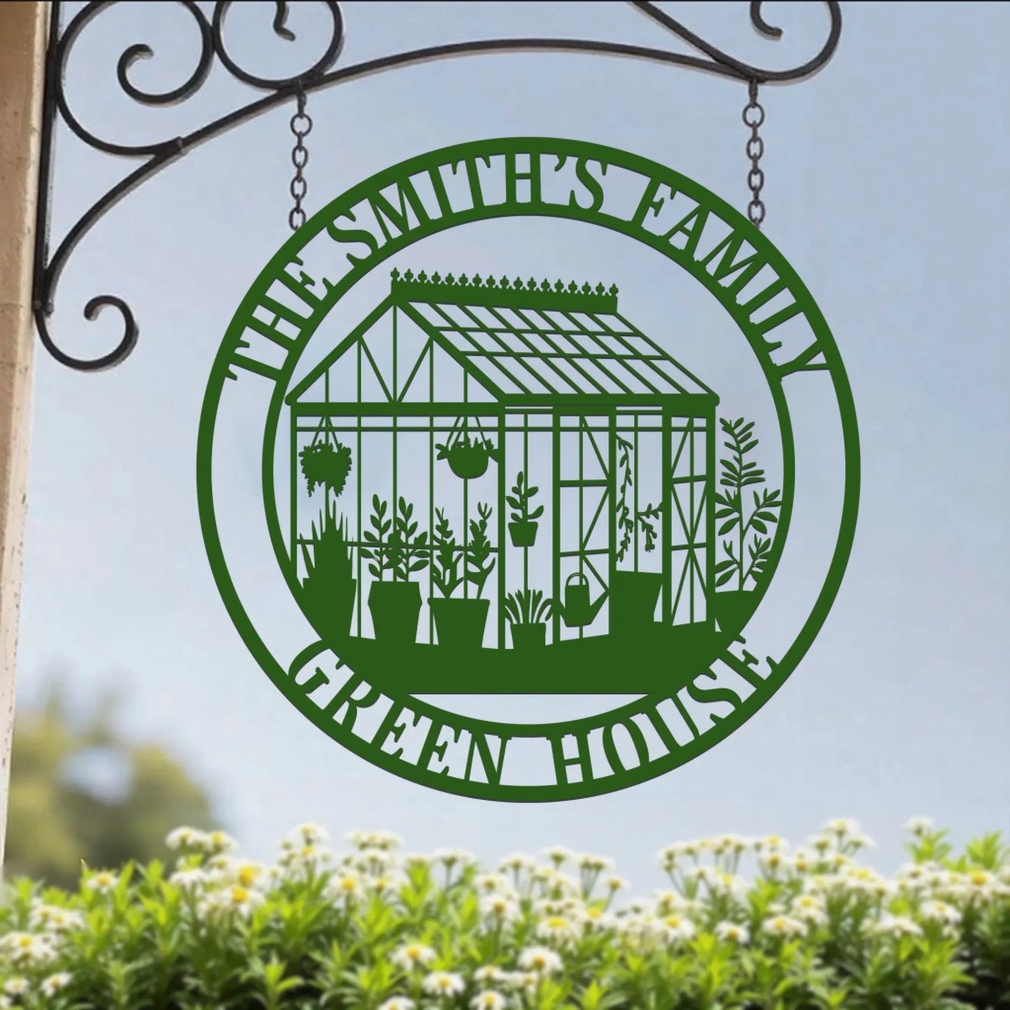 Custom Personalized Green House Metal Sign - Gift Idea For Family - Garden Decor