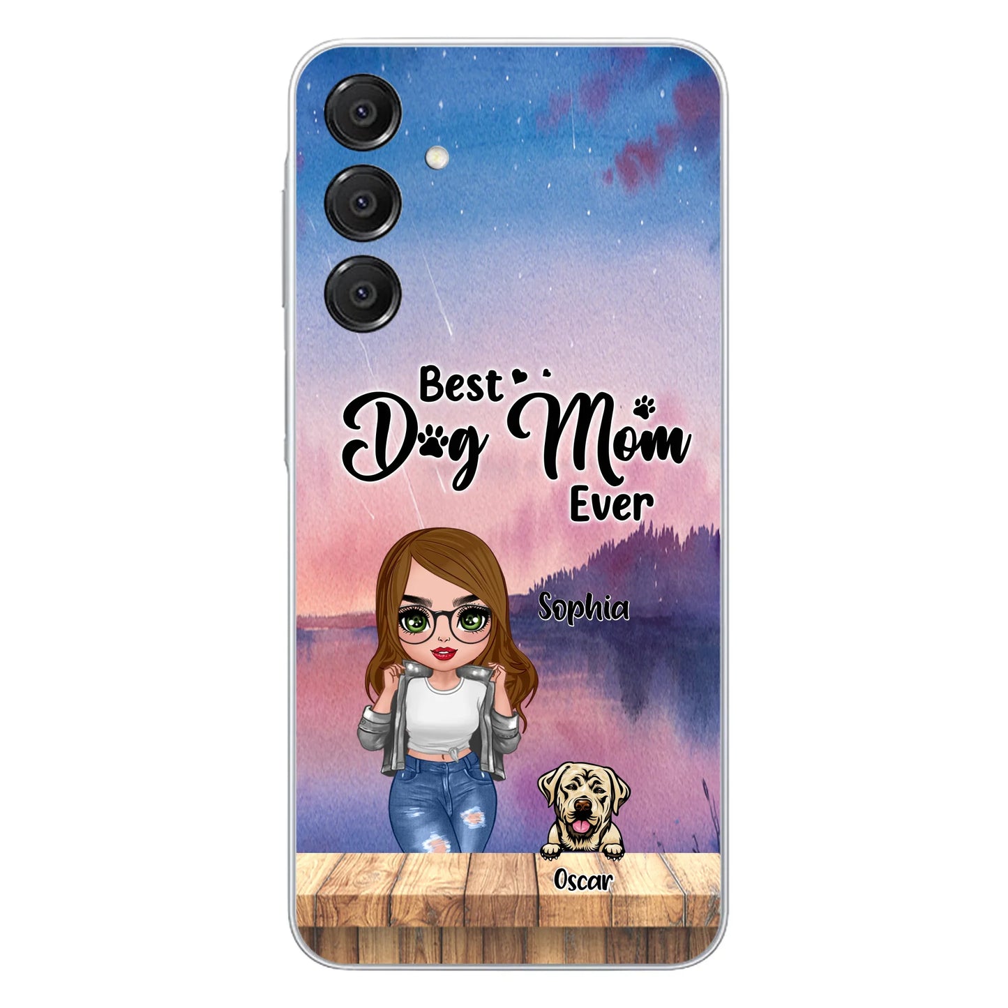 Personalized Dog Mom Chibi Front Phone Case - Gifts For Dog Lover With Up to 4 Dogs - Best Dog Mom Ever - Case For iPhone And Samsung