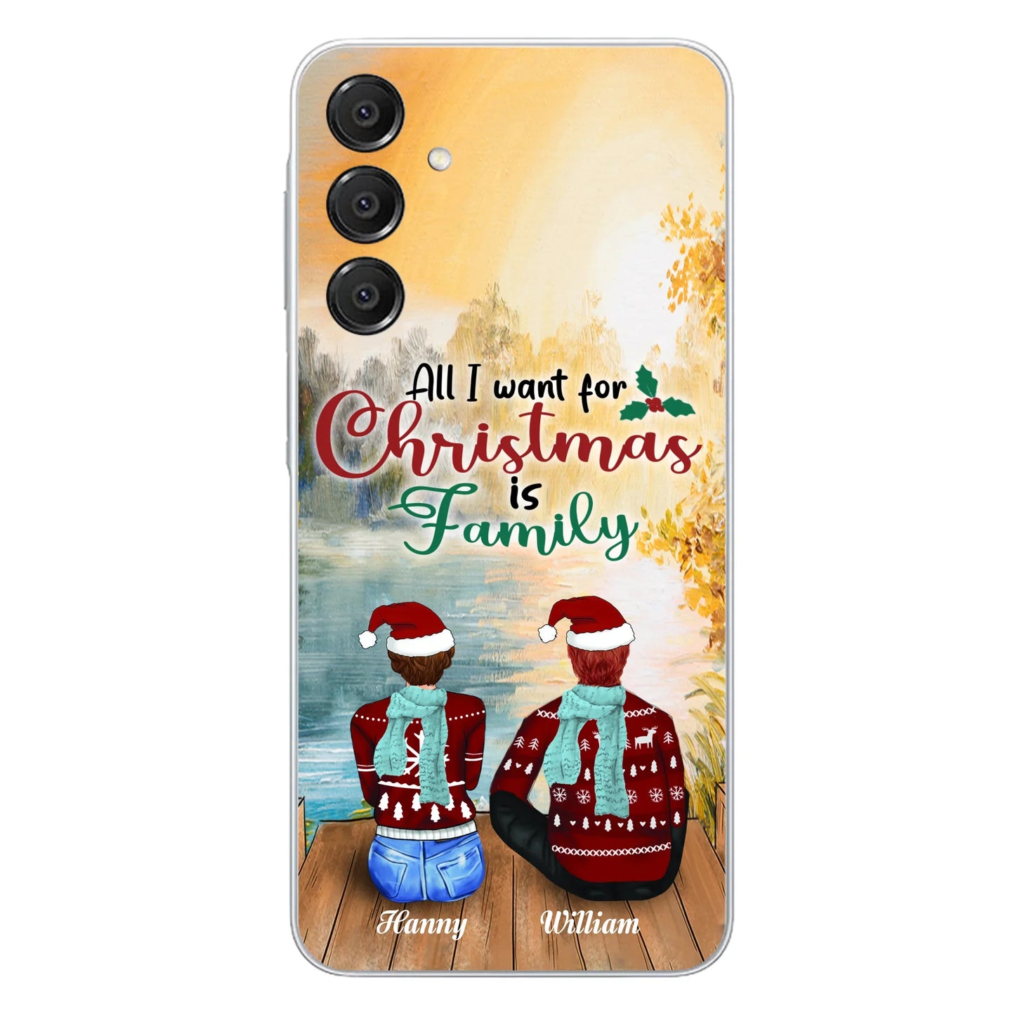Custom Personalized Family Phone Case - Couple/ Parents With Upto 3 Kids, 3 Pets - Gift For Family - Case For iPhone And Samsung