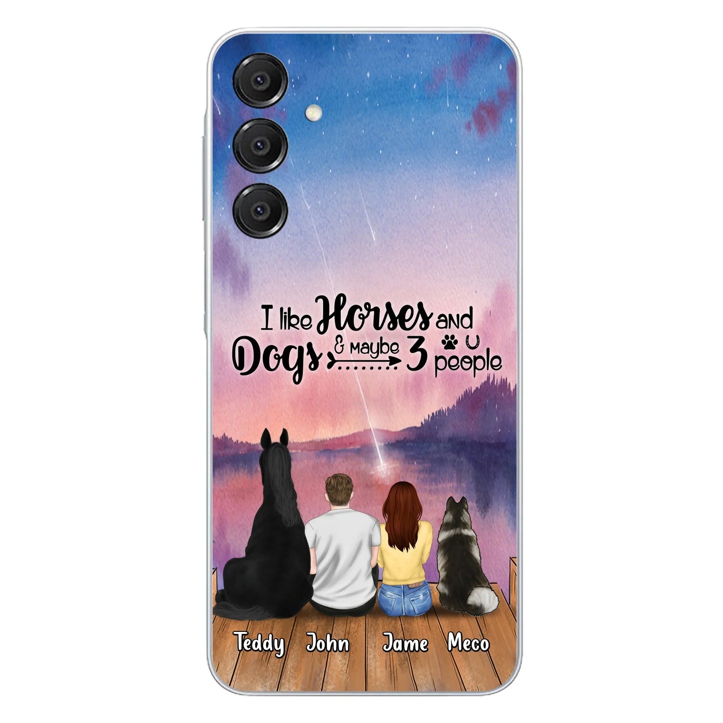 Custom Personalized Parents Horse Dog Phone Case - Upto 3 Pets Forever In My Heart - Case For iPhone And Samsung