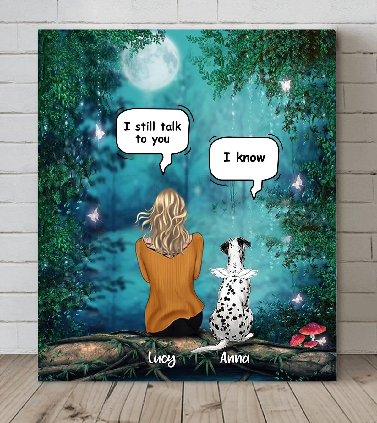 Personalized Dog Memorial Canvas - Up to 5 Pets - Best Gift For Dog Lover - I Still Talk To You