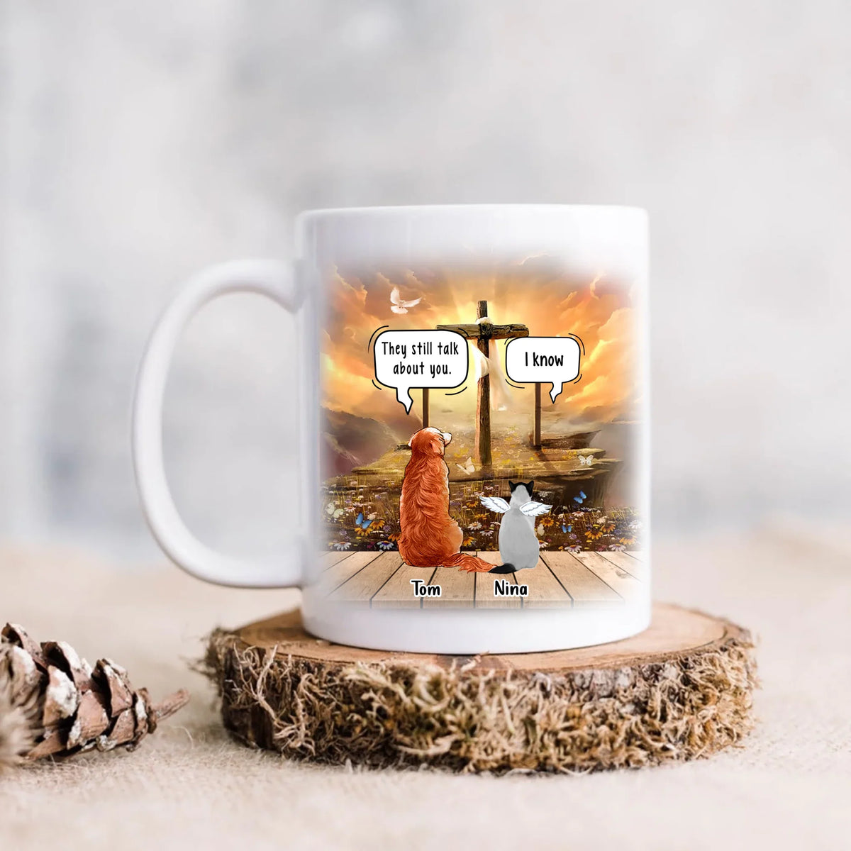 Personalized Memorial Pet Coffee Mug - Up to 3 Pets - Memorial Gift For Dog/Cat Lover