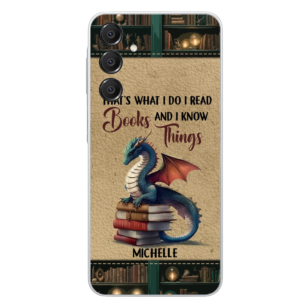 Custom Personalized Book Dragon Phone Case - Gift Idea For Book Lovers - In A World Of Bookworms Be A Book Dragon - Case For iPhone/ Samsung