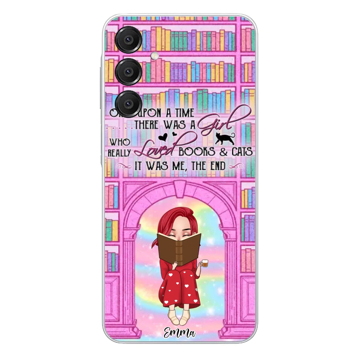 Custom Personalized Reading Girl Phone Case - Gift Idea For Books Lovers - It Was Me The End - Case For iPhone/Samsung