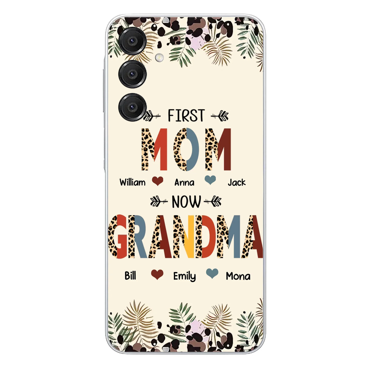 Custom Personalized Grandma Phone Case - Gift Idea For Grandma/Mom/ Mother's Day - Up to 6 Kids And 12 Grandkids - First Mom Now Grandma - Case For iPhone And Samsung