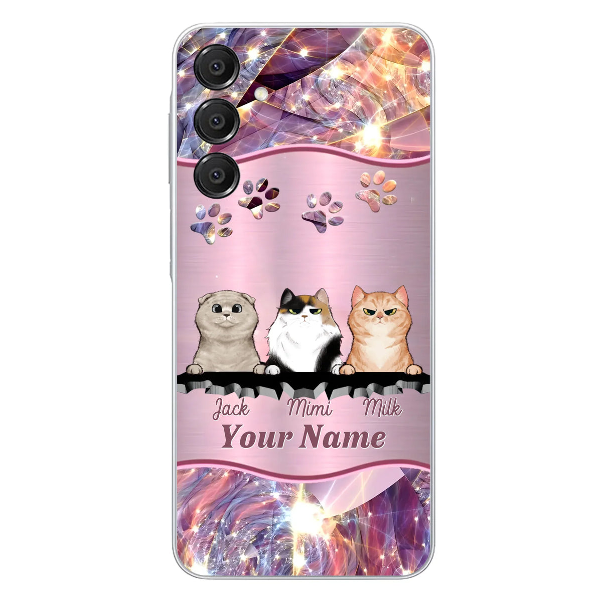 Custom Personalized Cats Phone Case - Gift Idea For Cat Lover - Up to 3 Cats - Cases For iPhone/Samsung