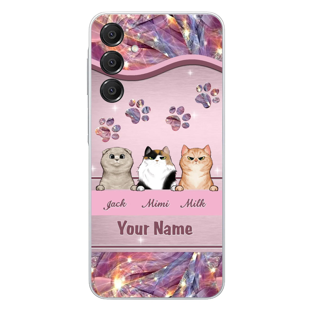Custom Personalized Cat Phone Case For iPhone And Samsung - Gift Idea For Cat Lover - Up to 3 Cats